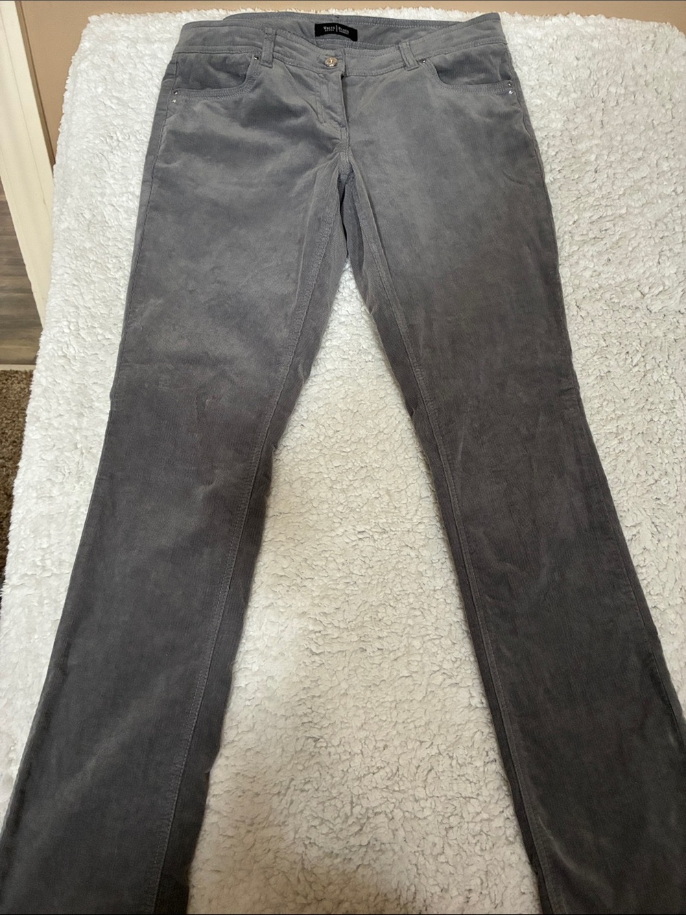 White House Black Market Gray Slim-Leg Corduroy Jeans Size 8